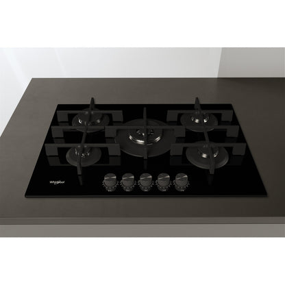 Placa a Gás Whirlpool GOWL728/NB | 5 zonas, 11300W, 73x51cm, Preto