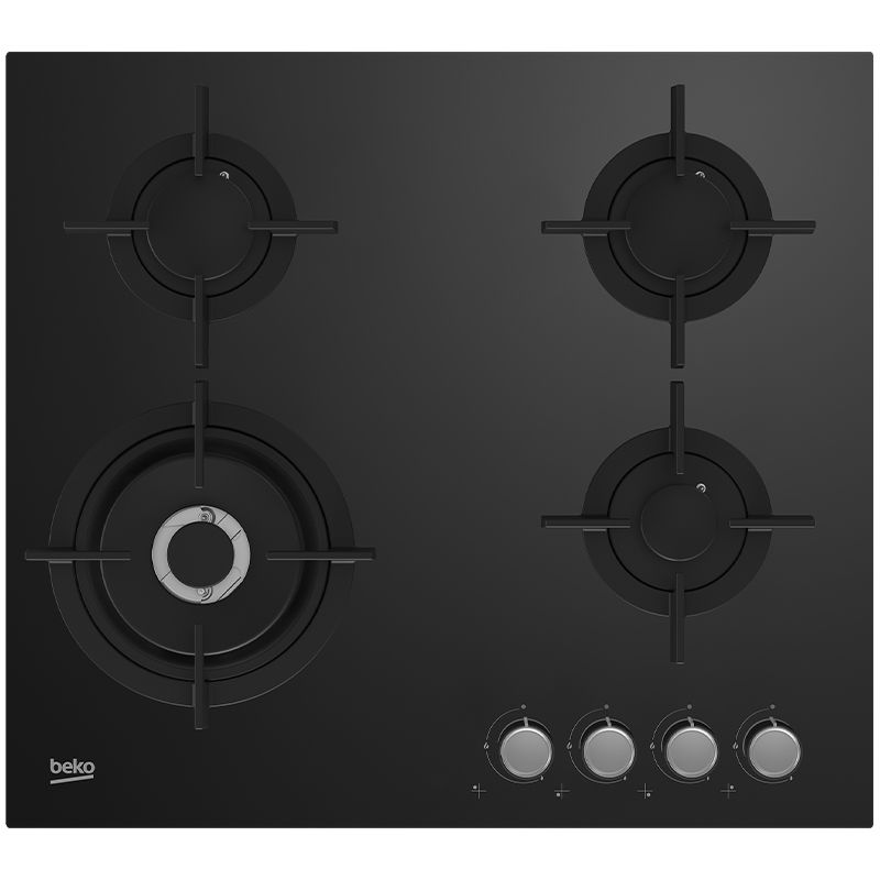 Placa a Gás BEKO HILW 64222 SE | 60 cm, 4 Queimadores, Wok, Preto