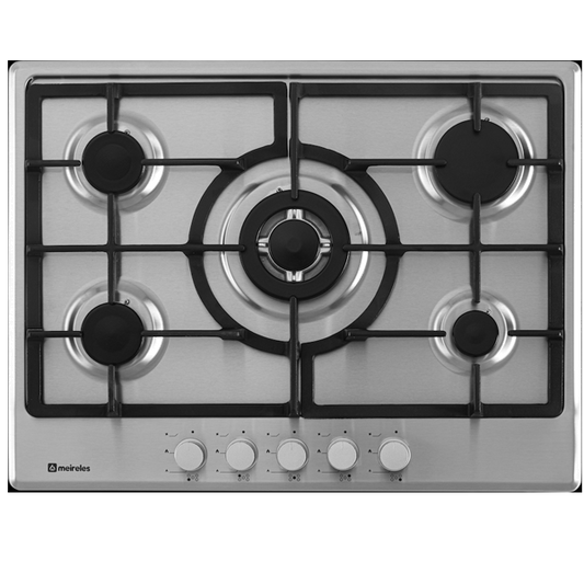 Placa a gás Meireles Mg 4755 X | 5 Queimadores, Wok, Inox