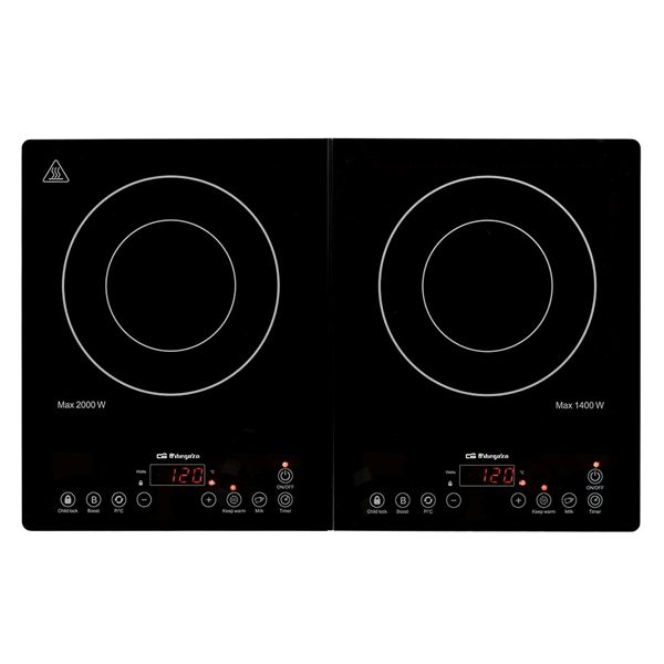 Placa de Indução ORBEGOZO PIC 4000 | 2 zonas, 36 cm, 3,4 kW