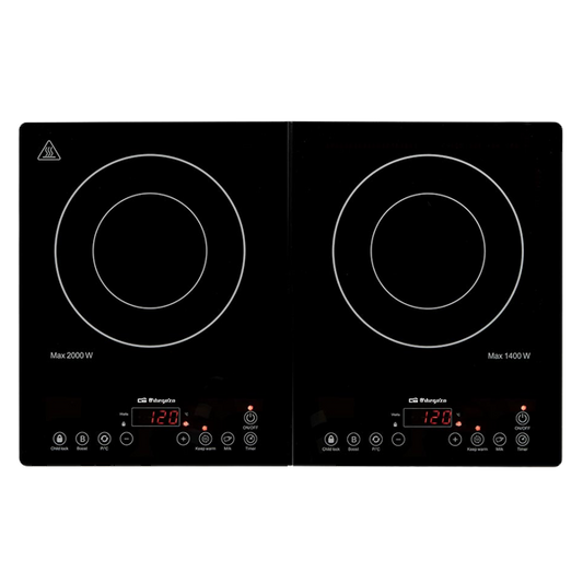 Placa de Indução ORBEGOZO PIC 4000 | 2 zonas, 36 cm, 3,4 kW