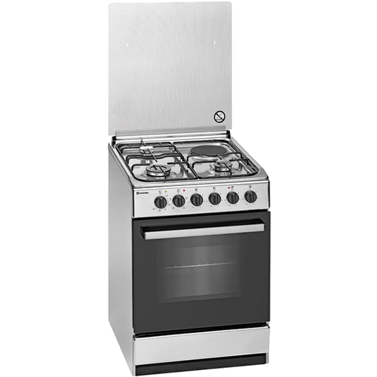 Fogão Combinado Meireles E542XNVS | 3 zonas a gás, Forno elétrico, 59L
