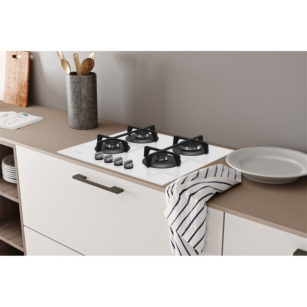 Placa a Gás Indesit ING 61T/WH | 59cm, 4 zonas, 7300W, Branco, Encastre