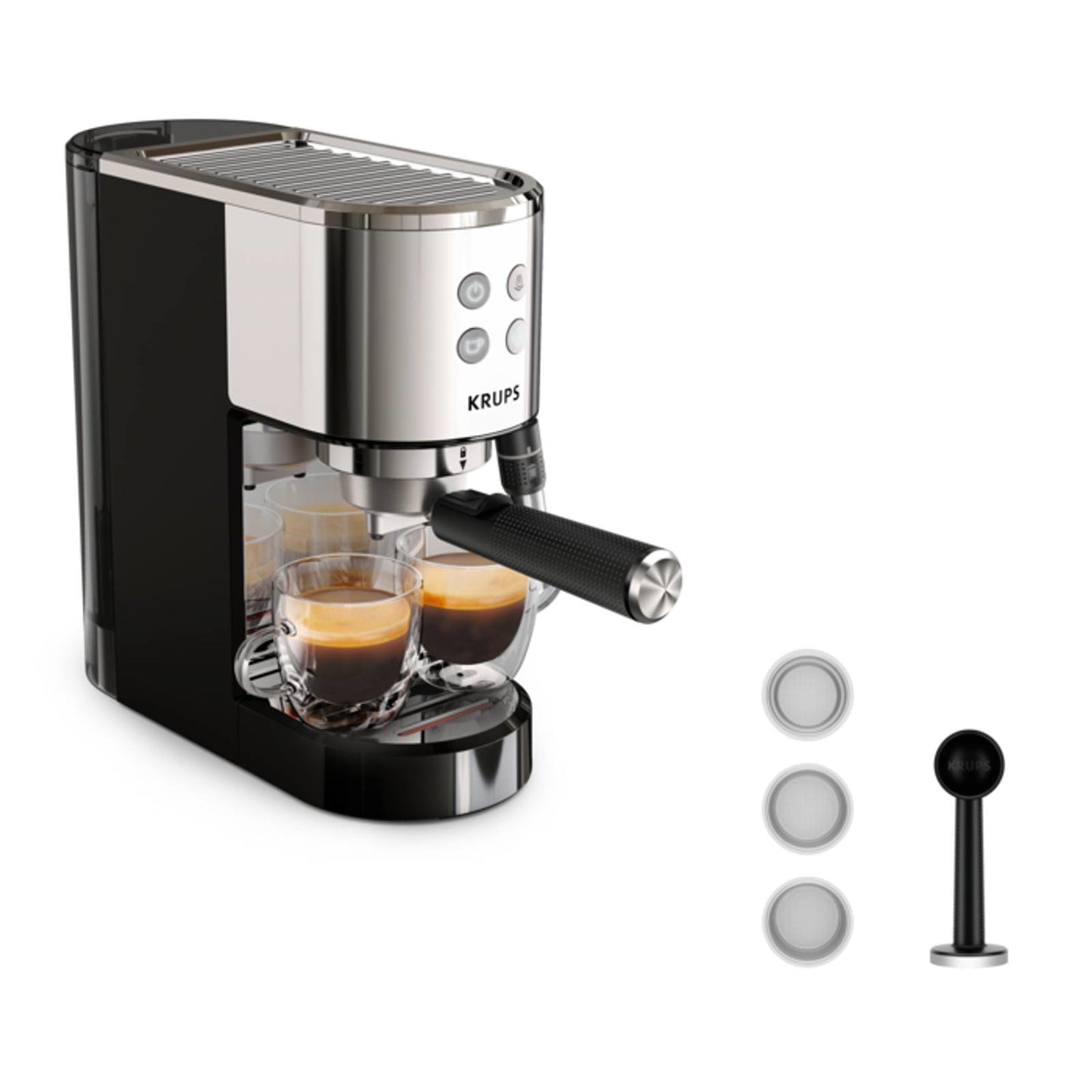 Máquina espresso Krups XP444C10 | 1 l, 2 chávenas, 1350 W