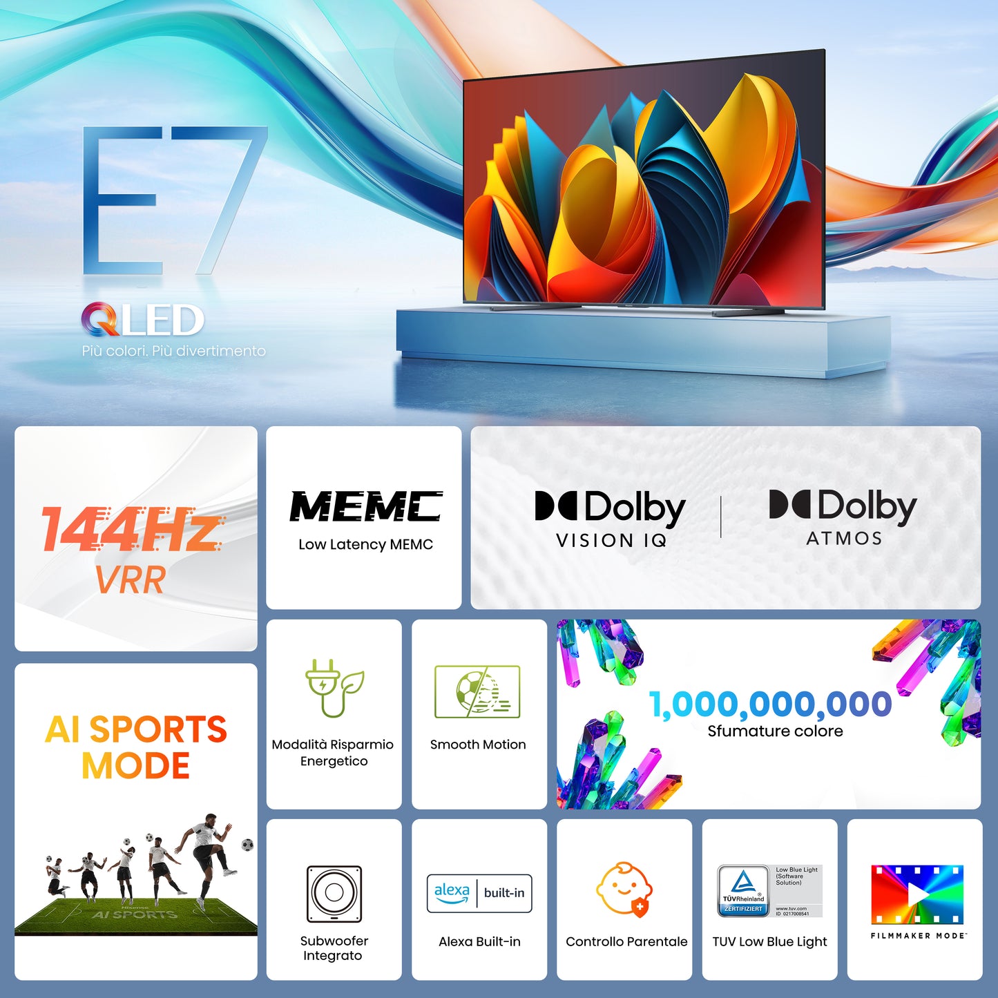 TV Hisense 100E7NQ | 100", QLED, 4K