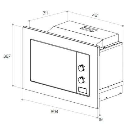 Micro-ondas Encastre Taurus MO20IXM | 20L, Grill, Inox