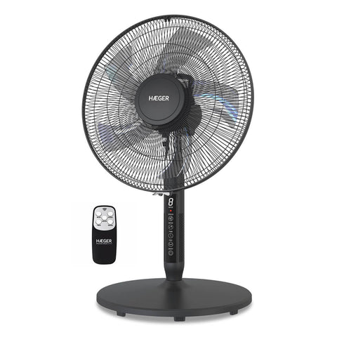 Ventoinha de Pé HAEGER Premium Black | 3 Velocidades, 2 em 1, 45cm
