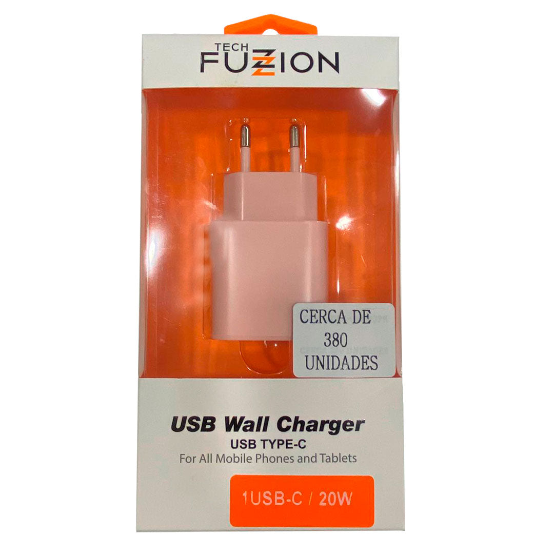 Carregador de Parede Tech Fuzzion USB-C 20W Rosa
