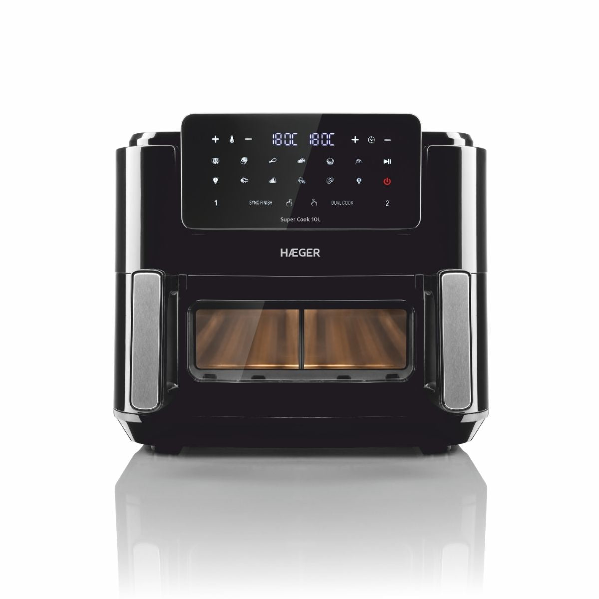 Fritadeira Digital Sem Óleo Haeger Super Cook 10L | 10 Programas, 2 Gavetas, 2600 W