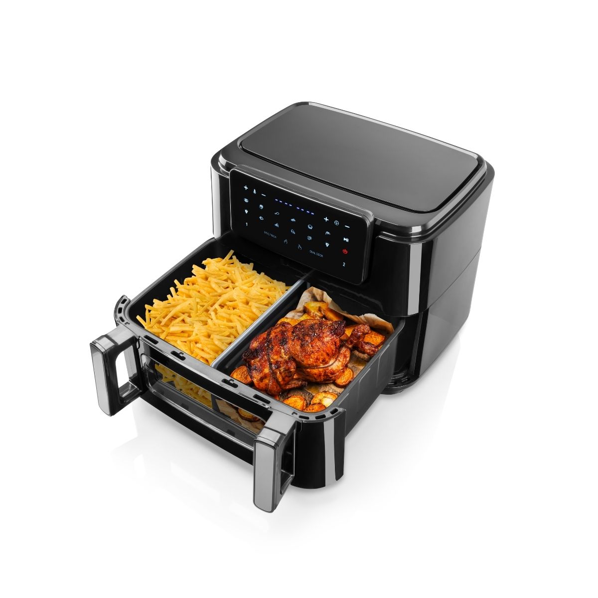 Fritadeira Digital Sem Óleo Haeger Super Cook 10L | 10 Programas, 2 Gavetas, 2600 W