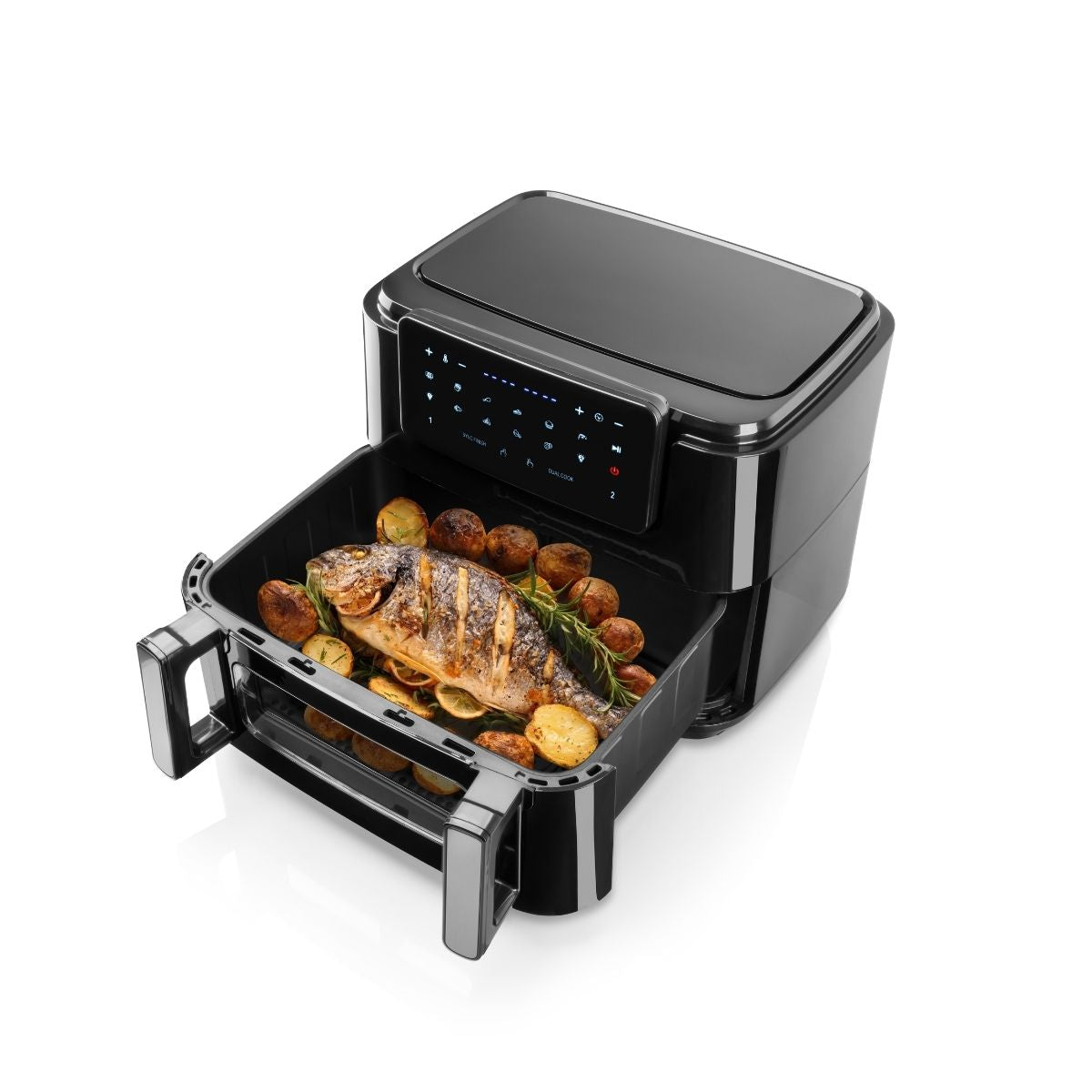 Fritadeira Digital Sem Óleo Haeger Super Cook 10L | 10 Programas, 2 Gavetas, 2600 W