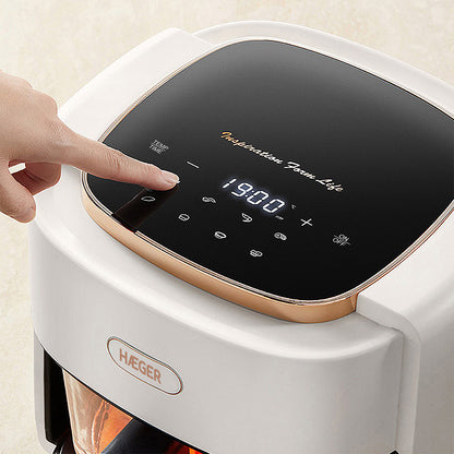 Fritadeira Haeger Air Glass AF-G45.006B | 4.5L, 1200W, 8 Programas