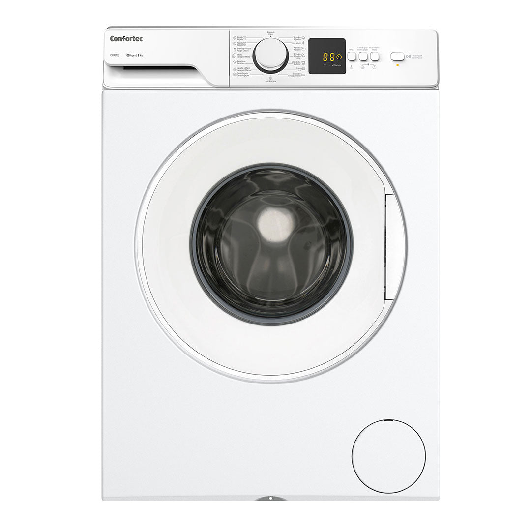 Máquina de Lavar Roupa Confortec CF8010L | 8kg, 1000rpm, Classe D
