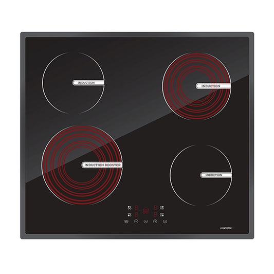 Placa de Indução CONFORTEC CFH6244IND | 4 Zonas, 59 cm, 6800W