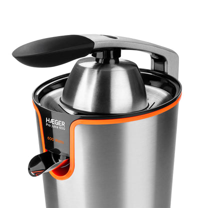 Espremedor de Citrinos Haeger Pro Juice 600 | 600W, Inox, 2 cones
