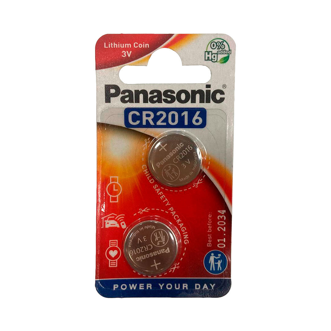 Pilha Lítio Botão Panasonic CR2016 | 3V, 90mAh, Pack 2