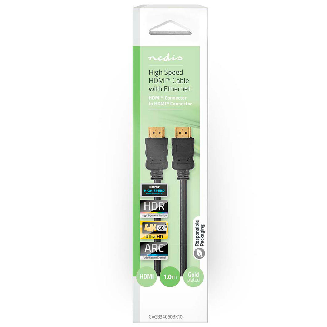 Cabo HDMI NEDIS | 4K, ARC, 18 Gbps, 1m