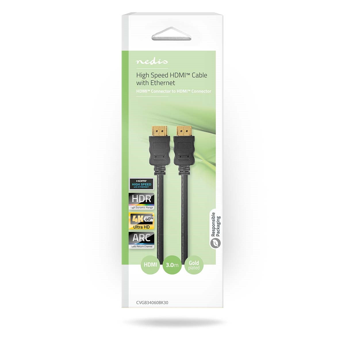 Cabo HDMI NEDIS 3mt | 4K, 60 Hz, 8.16 Gbit/s