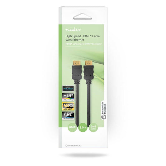 Cabo HDMI NEDIS 3mt | 4K, 60 Hz, 8.16 Gbit/s