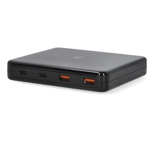 Carregador de Mesa NEDIS DCGPD65W100BK | 65W, GaN, USB-A/USB-C