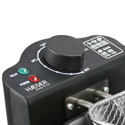 Fritadeira Elétrica Haeger Deep & Go | 3L, 2000W, Inox