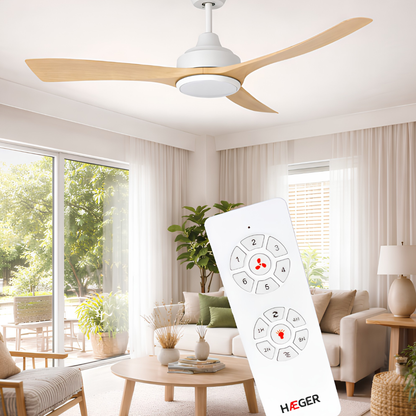 Ventoinha de Teto HAEGER Nature Light Plus | 68W, 142cm, 6 Velocidades