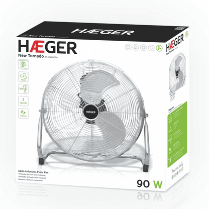 Ventoinha Semi-industrial Haeger New Tornado | 45cm, 90W, Metal