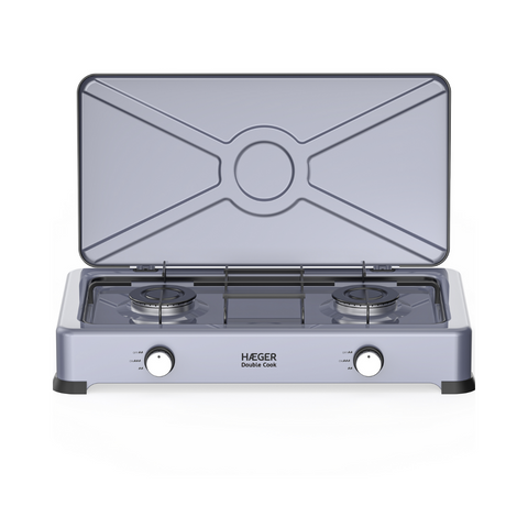 Fogão a Gás Haeger Double Cook | 2 Queimadores, Esmalte, Alumínio