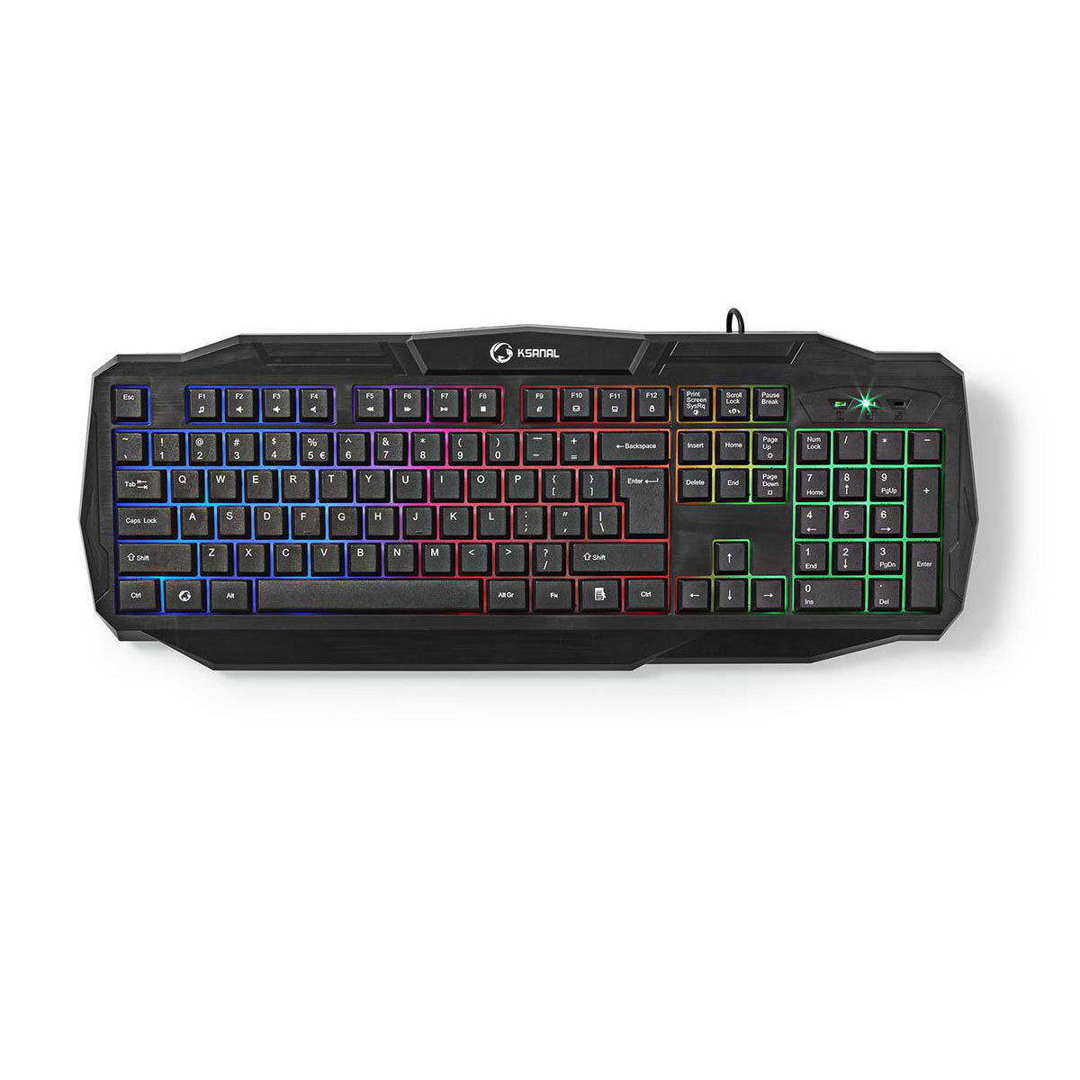 Teclado Gaming NEDIS GKBD100BKUS | USB, Retroiluminado, Membrana