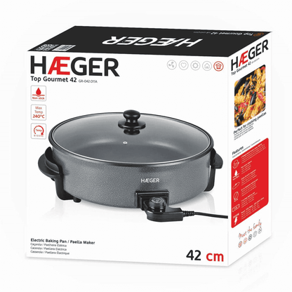 Grelhador Multifunções Haeger Top Gourmet 42 | 1500W, Antiaderente, Termostato