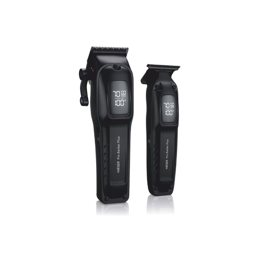 Conjunto Aparador HAEGER Pro Barber Plus | Ecrã LED, USB-C, 10 Pentes