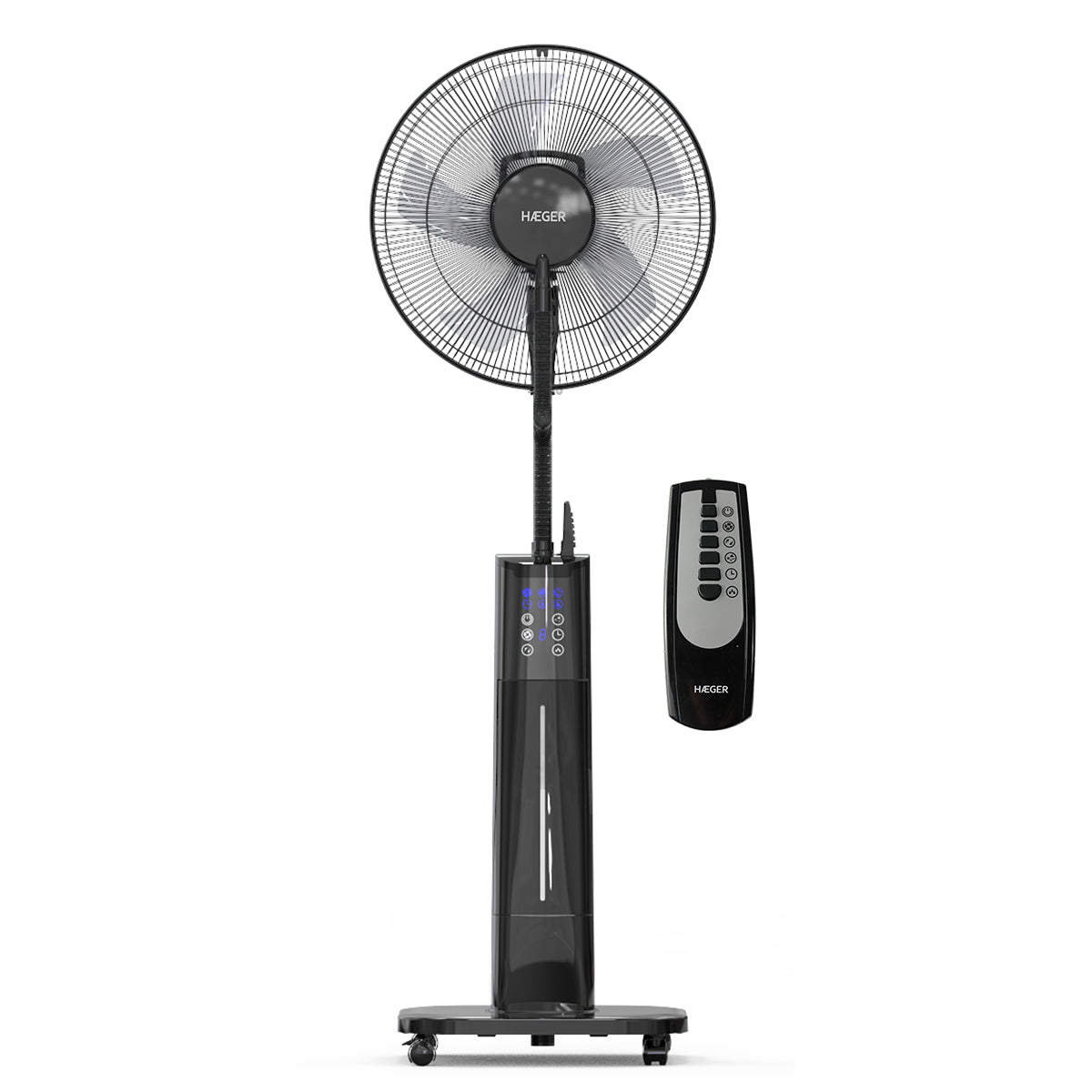 Ventoinha Digital com Humidificador Haeger Black Mist II | 70 W, 3 Velocidades, Controlo Remoto