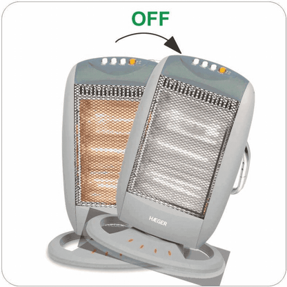Aquecedor Halogéneo Haeger Halo 1200 Plus | 1200 W, Oscilante, Proteção Queda