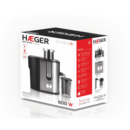 Centrifugadora Haeger Mini Juicer | 600W, 2 Velocidades, Reservatório 0.45L