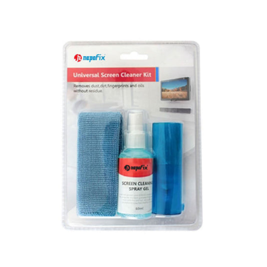 Kit Limpeza Para Ecras NAPOFIX KL1 | Gel 60ml, Pano Microfibras