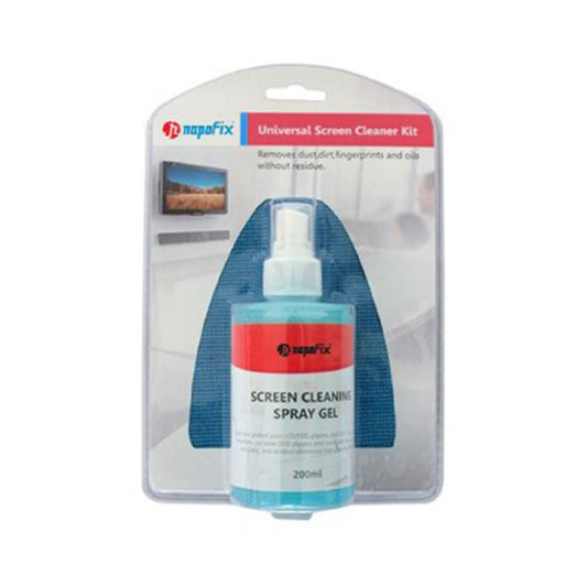 Kit de limpeza para ecrãs NAPOFIX KL2 | Gel 200ml, Pano Microfibra