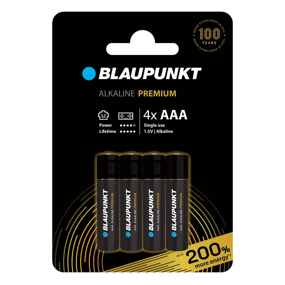 Pilha Alcalina Blaupunkt Alkaline Premium AAA | 1,5V, Pack 4