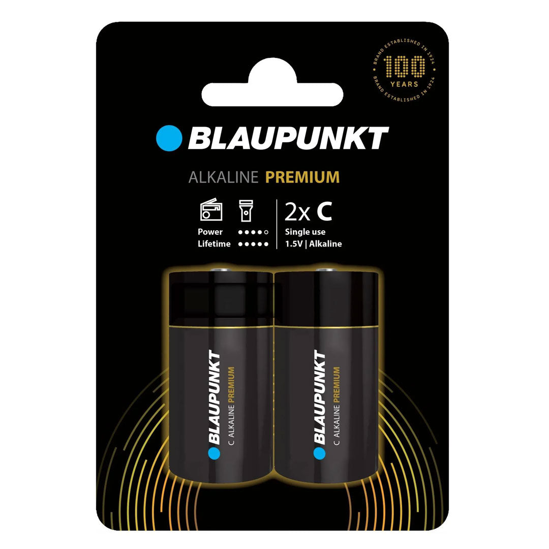 Pilha Alcalina Blaupunkt C (LR14) | Pack 2, 10 Anos Autonomia
