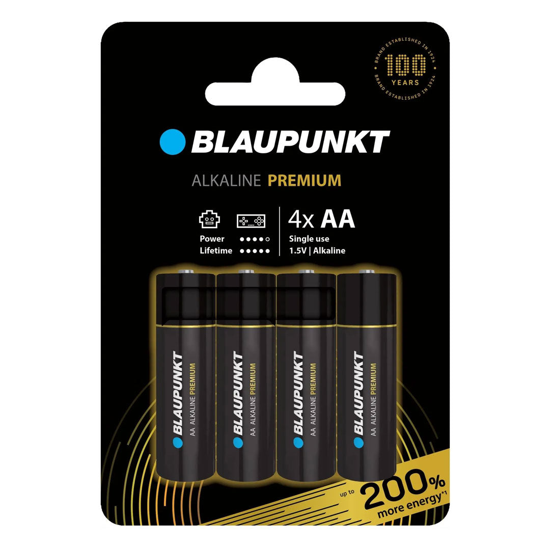Pilha Alcalina AA Blaupunkt Premium | LR6, 1.5V, Pack 4