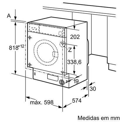 Máquina de Lavar Roupa Encastre Siemens WI14W542ES | 8 kg, 1400 rpm, C