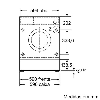 Máquina de Lavar Roupa Encastre Siemens WI14W542ES | 8 kg, 1400 rpm, C