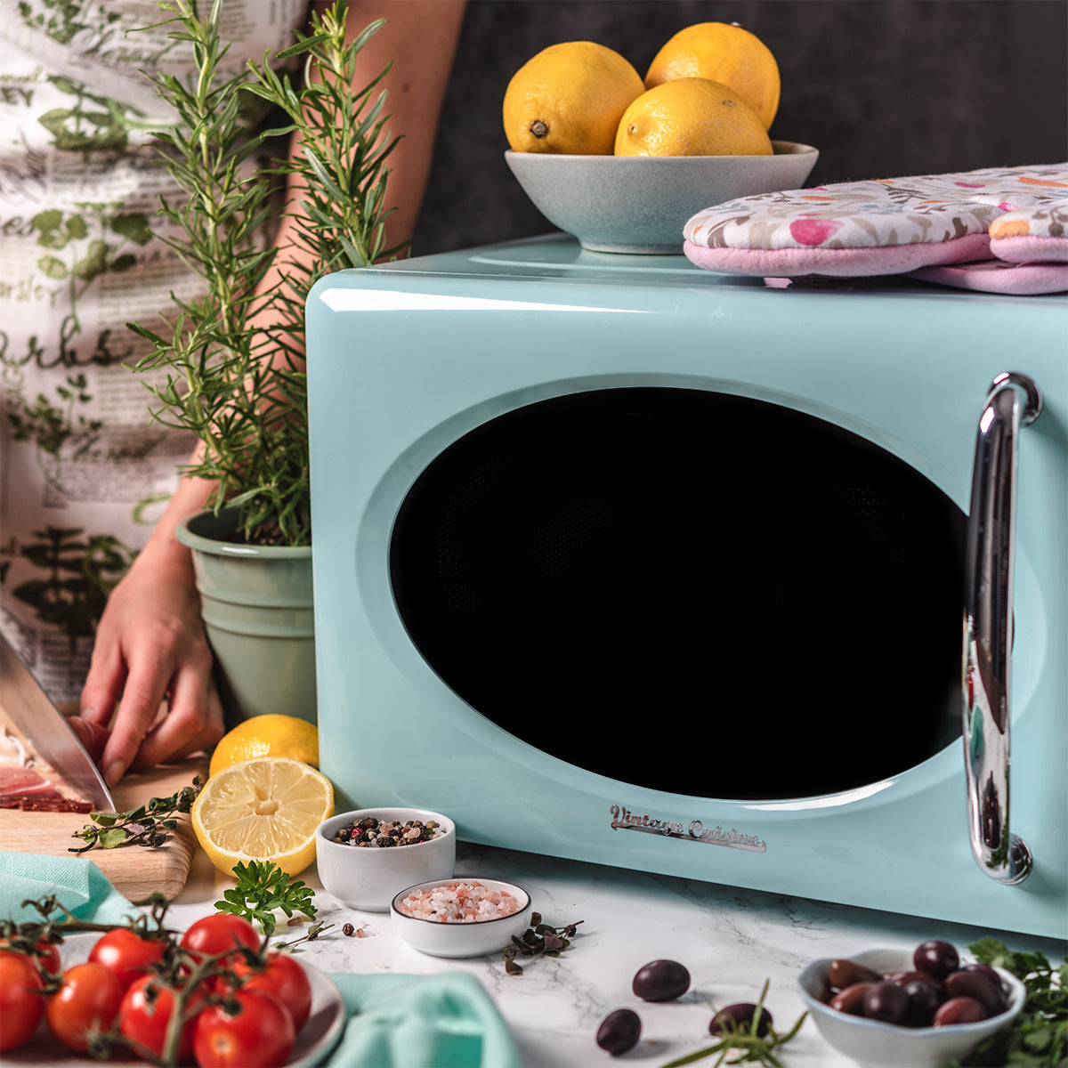 Micro-ondas Vintage Cuisine Menta | 700W, Grill, 16L