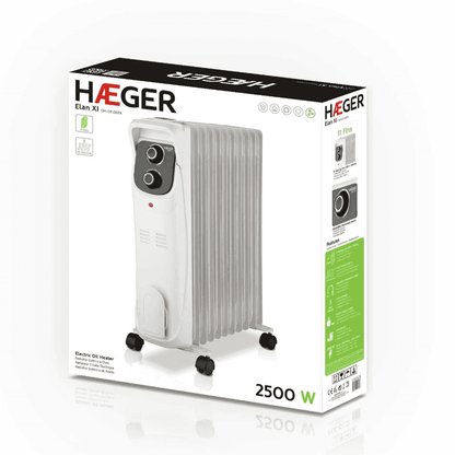 Aquecedor a Óleo Haeger Elan Xi | 11 Finos, 2500W, Termóstato