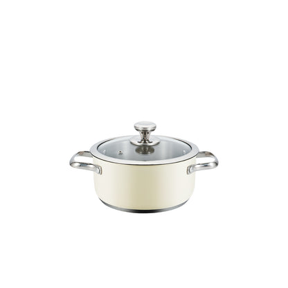 Panela De Cozinha Haeger Pastel Pot 16h | Diâmetro 16cm, Inox, Tampa Vidro