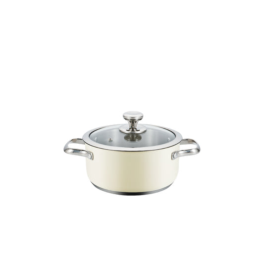 Panela De Cozinha Haeger Pastel Pot 16h | Diâmetro 16cm, Inox, Tampa Vidro