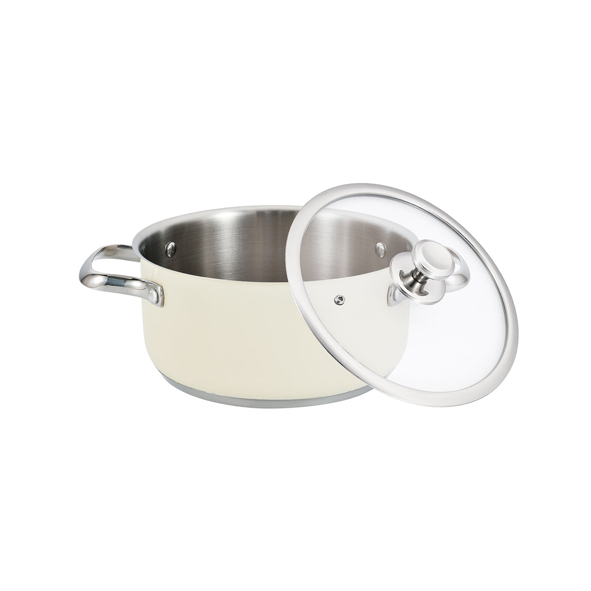 Panela De Cozinha Haeger Pastel Pot 16h | Diâmetro 16cm, Inox, Tampa Vidro