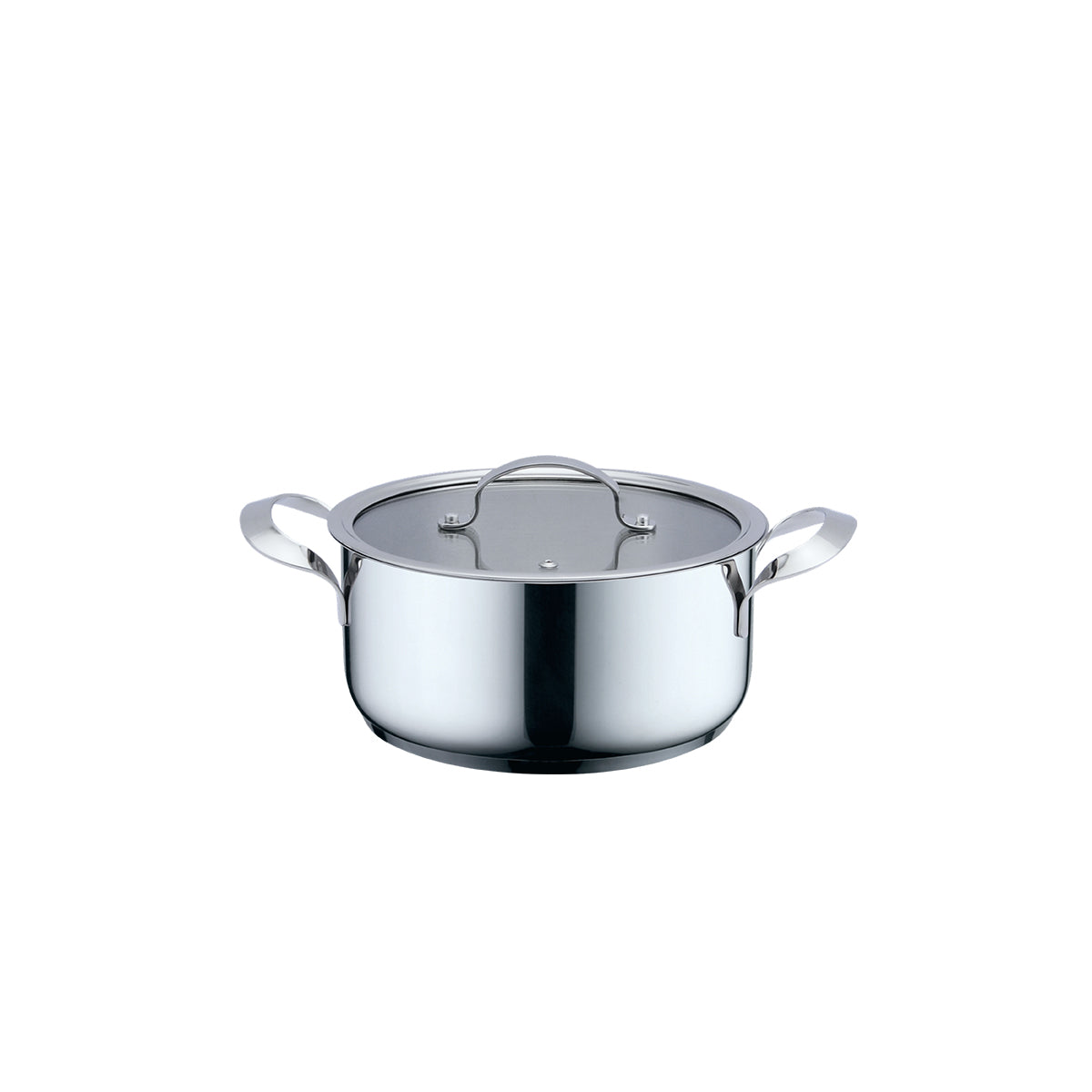 Panela De Cozinha Haeger Inox Pot 16h | Diâmetro 16 cm, Aço Inox, Tampa de Vidro
