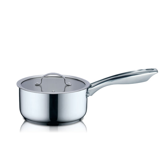 Panela HAEGER Inox Pot 16H | Aço Inox, Tampa em Vidro, 16cm