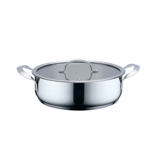 Panela de Cozinha Haeger Inox Pot 24L | Diâmetro 24 cm, Tampa de Vidro