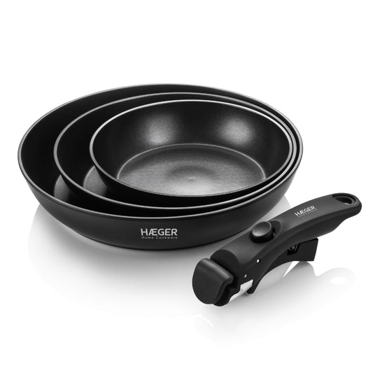 Conjunto de Frigideiras Haeger Easyfitpans | 20/24/28cm